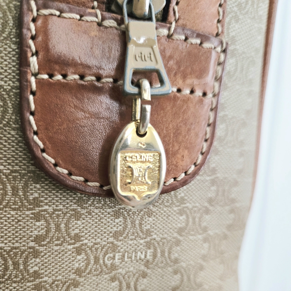 Celine Tan and Brown Monogram Bag - Picture 9 of 16